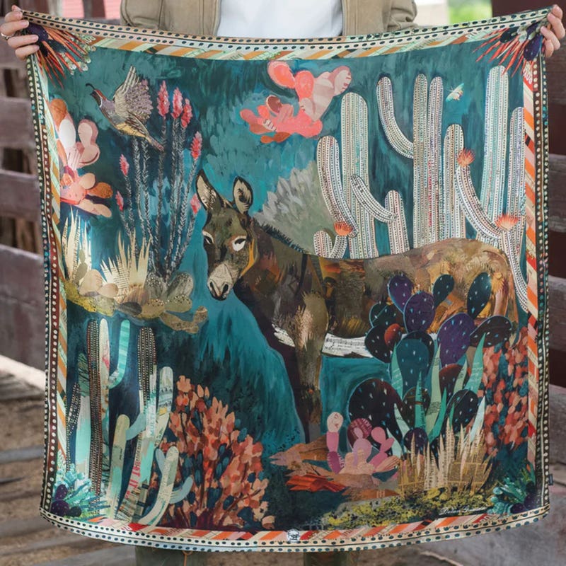 Fringe Scarves Burro Country Scarf, Jade, S