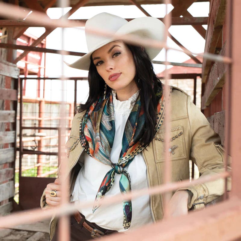 Fringe Scarves Burro Country Scarf, Jade, L