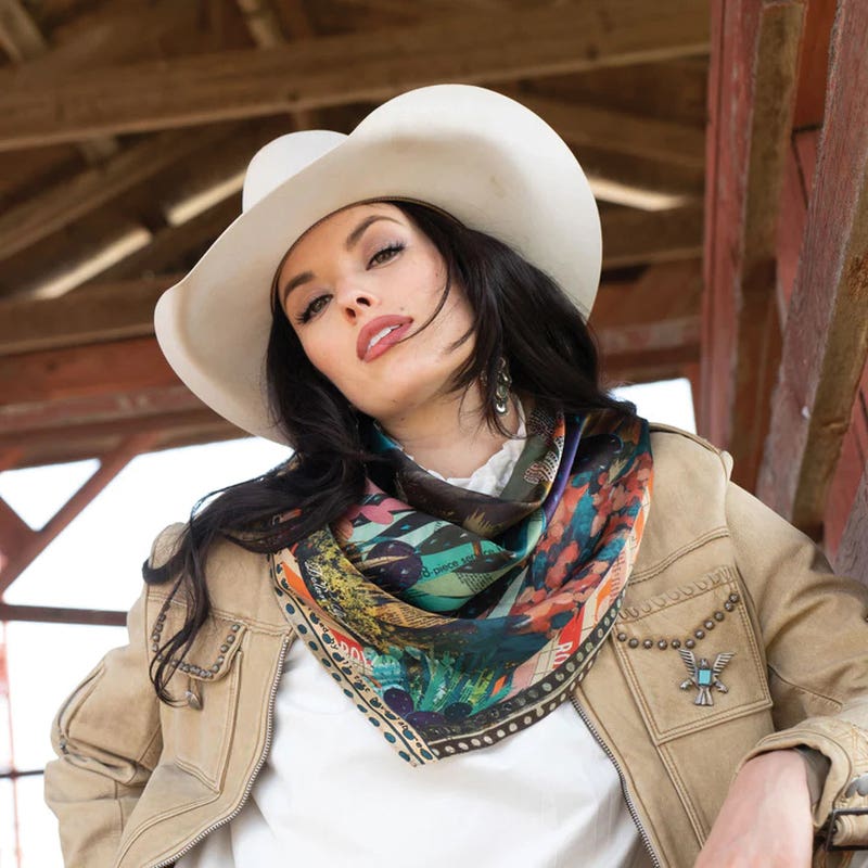 Fringe Scarves Burro Country Scarf, Jade, L
