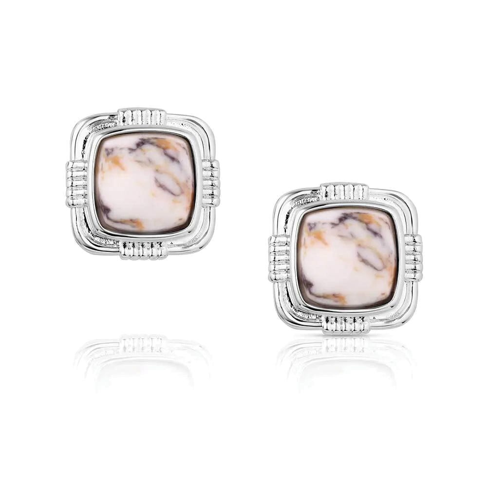 Montana Silversmiths ER6196 Earrings, Howlite, Brass/Stainless Steel