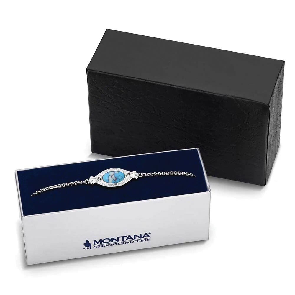 Montana Silversmiths BC6205 Bracelet, Turquoise, Zirconia Crystal, Blue, Brass