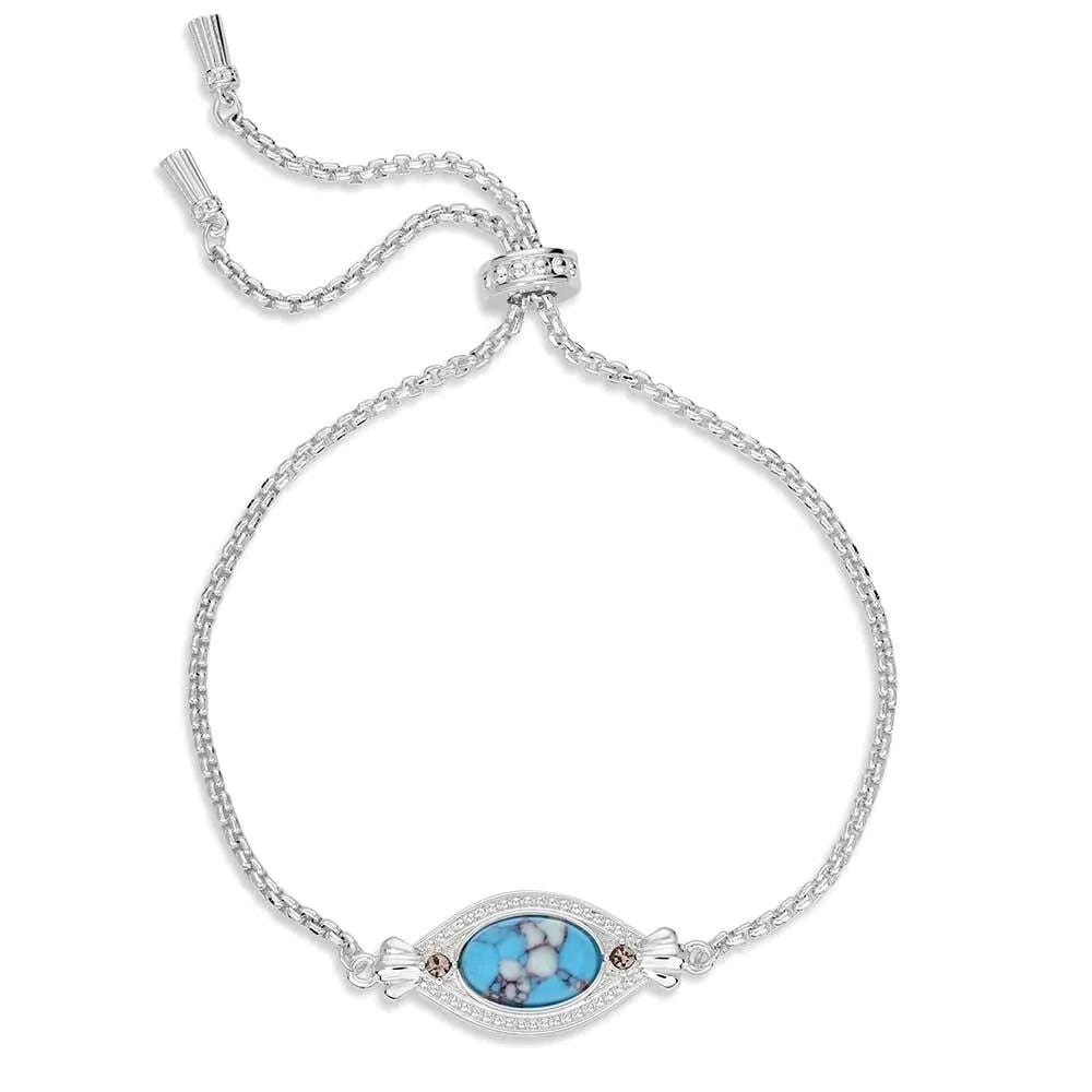 Montana Silversmiths BC6205 Bracelet, Turquoise, Zirconia Crystal, Blue, Brass