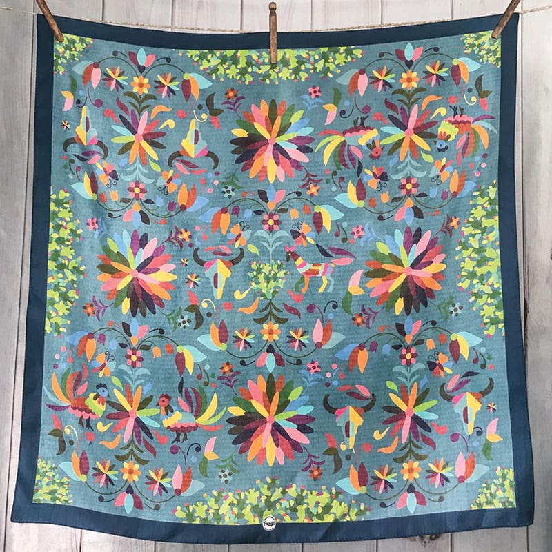 Fringe Scarves Otomi Silk Scarf, L