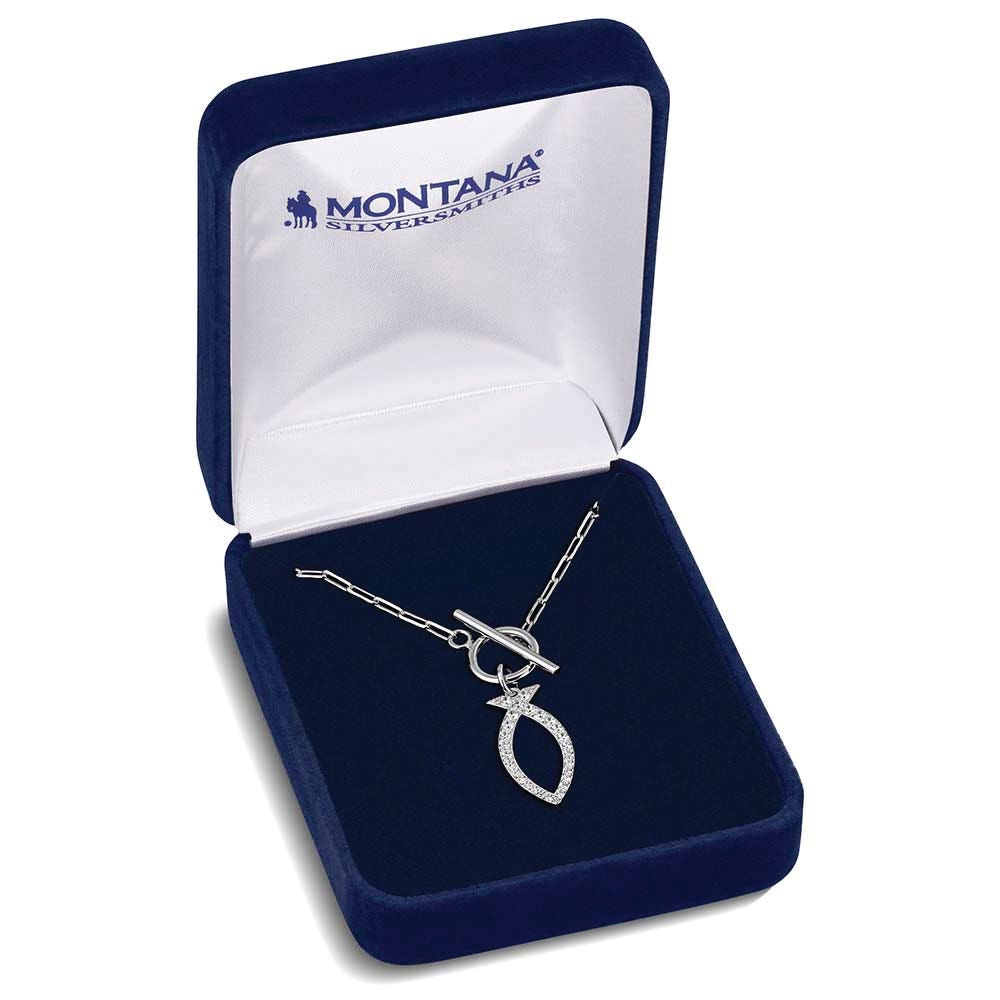 Montana Silversmiths NC6211 Necklace, Women's, Graceful Waters, Cubic Zirconia Crystal, Brass