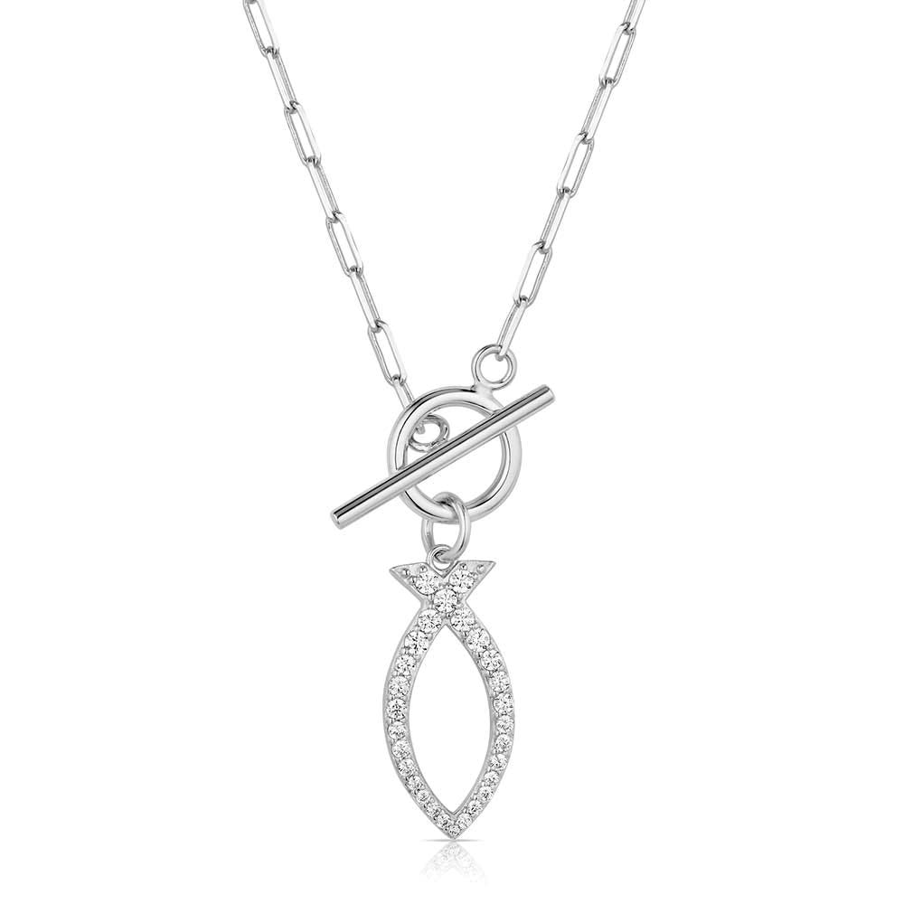 Montana Silversmiths NC6211 Necklace, Women's, Graceful Waters, Cubic Zirconia Crystal, Brass