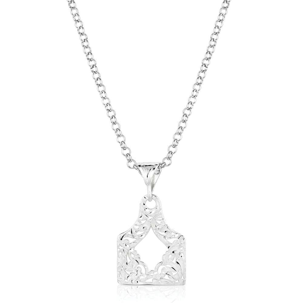 Montana Silversmiths NC6135 Necklace, Women's, Out West Cow Tag, Brass
