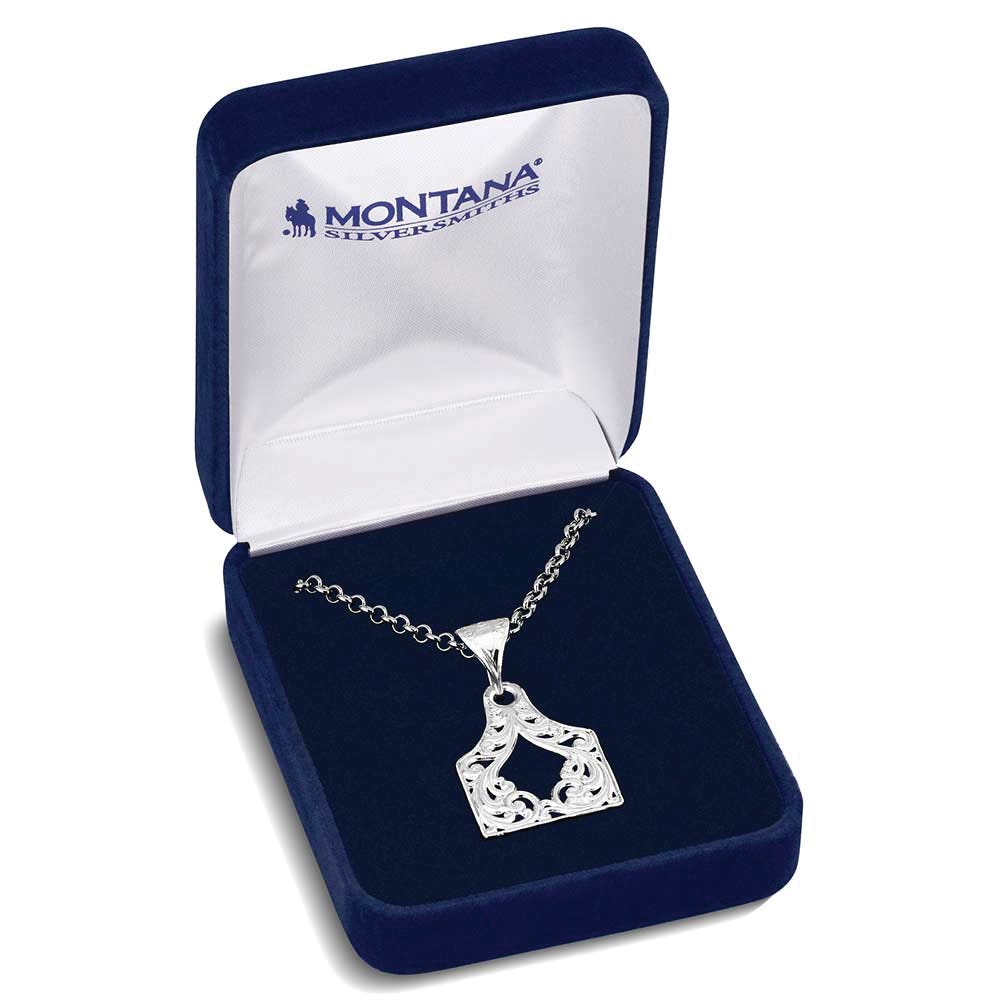 Montana Silversmiths NC6135 Necklace, Women's, Out West Cow Tag, Brass
