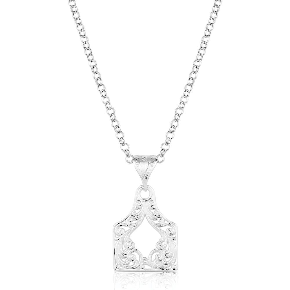 Montana Silversmiths NC6135 Necklace, Women's, Out West Cow Tag, Brass