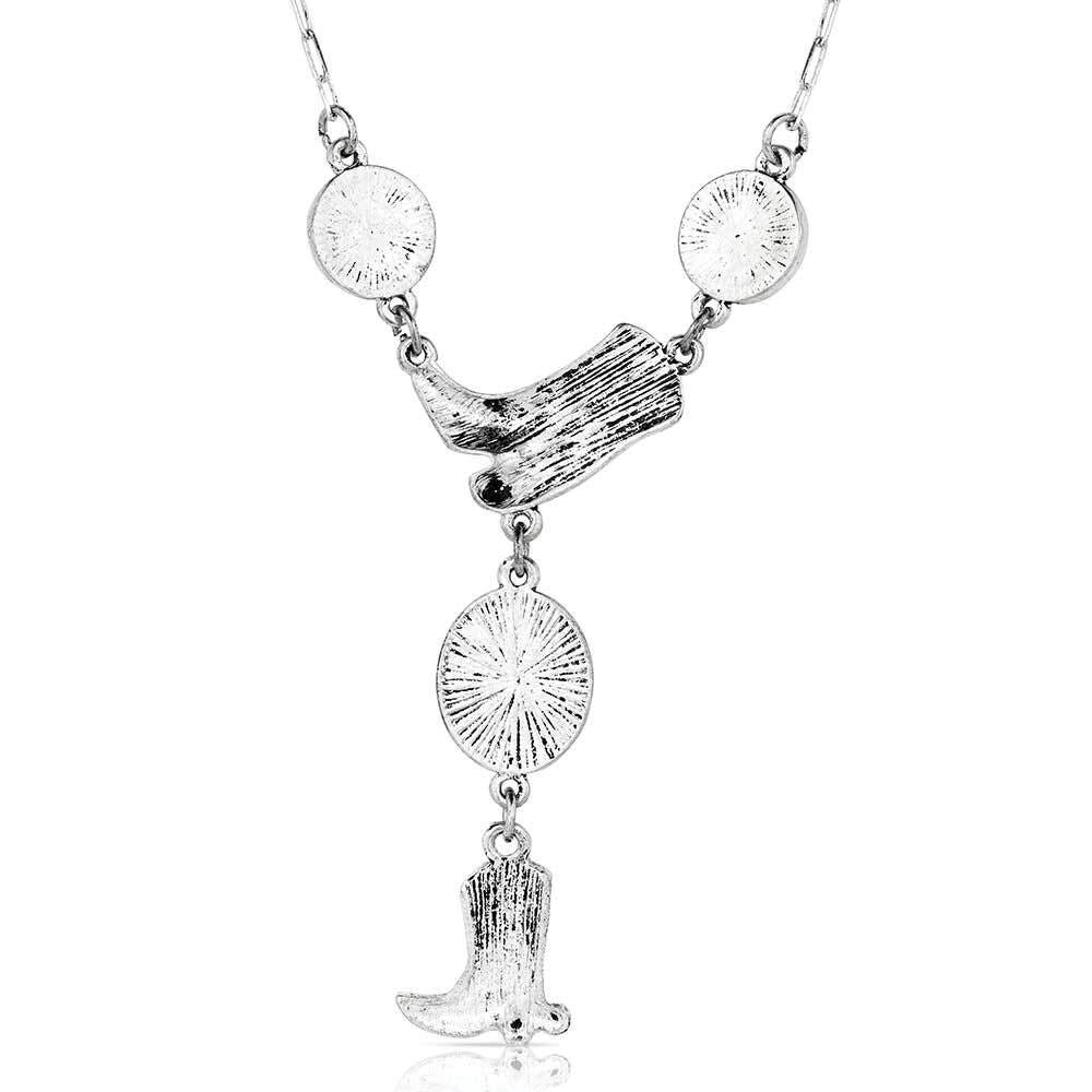 Montana Silversmiths ANC6258 Necklace, Cowboy Boots, Floral, Turquoise, Zinc Alloy