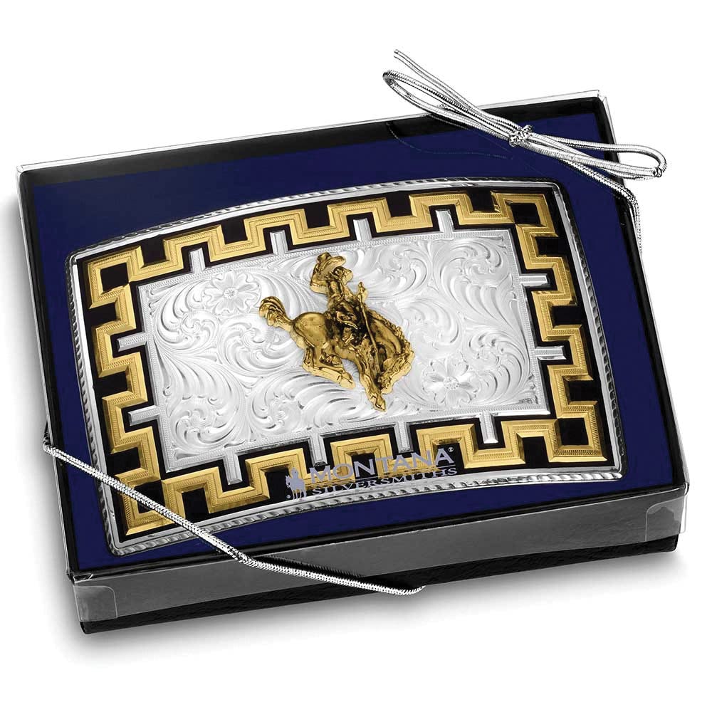 Montana Silversmiths Honor & Grit Ranch Bronc Square Belt Buckle