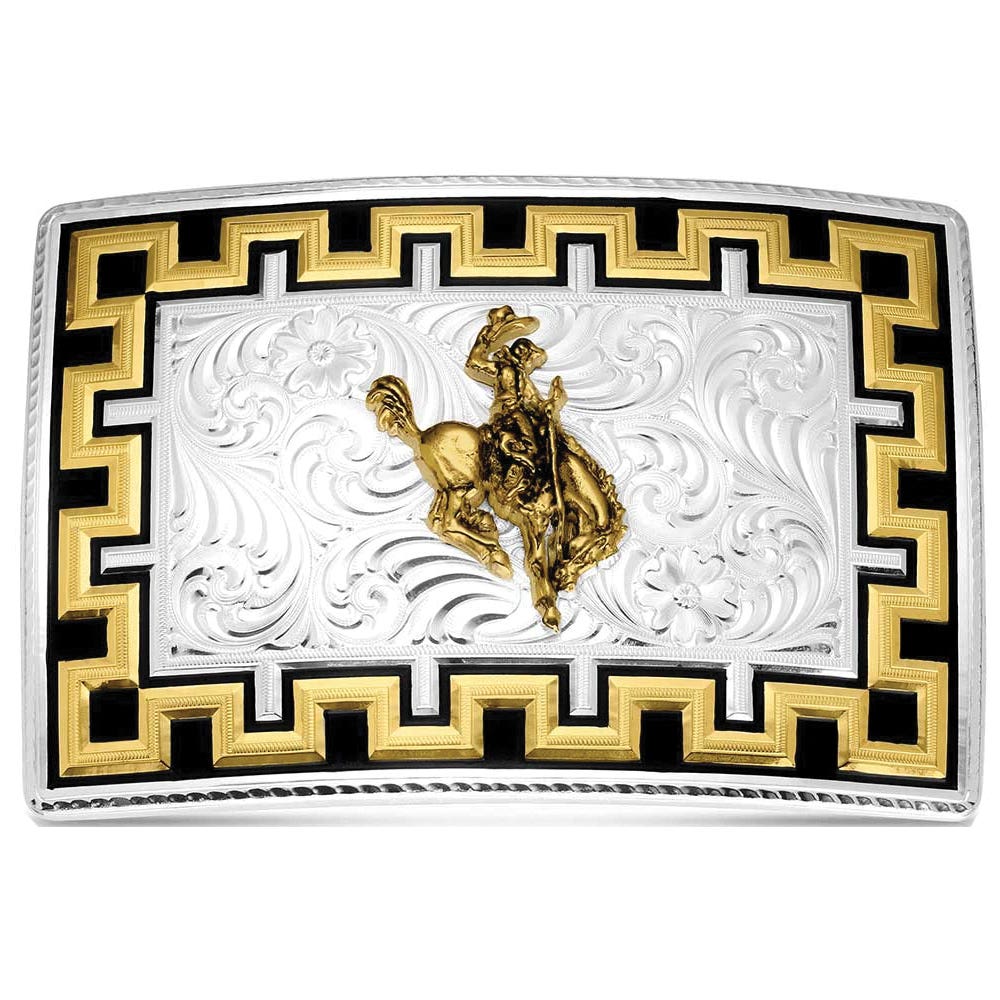 Montana Silversmiths Honor & Grit Ranch Bronc Square Belt Buckle