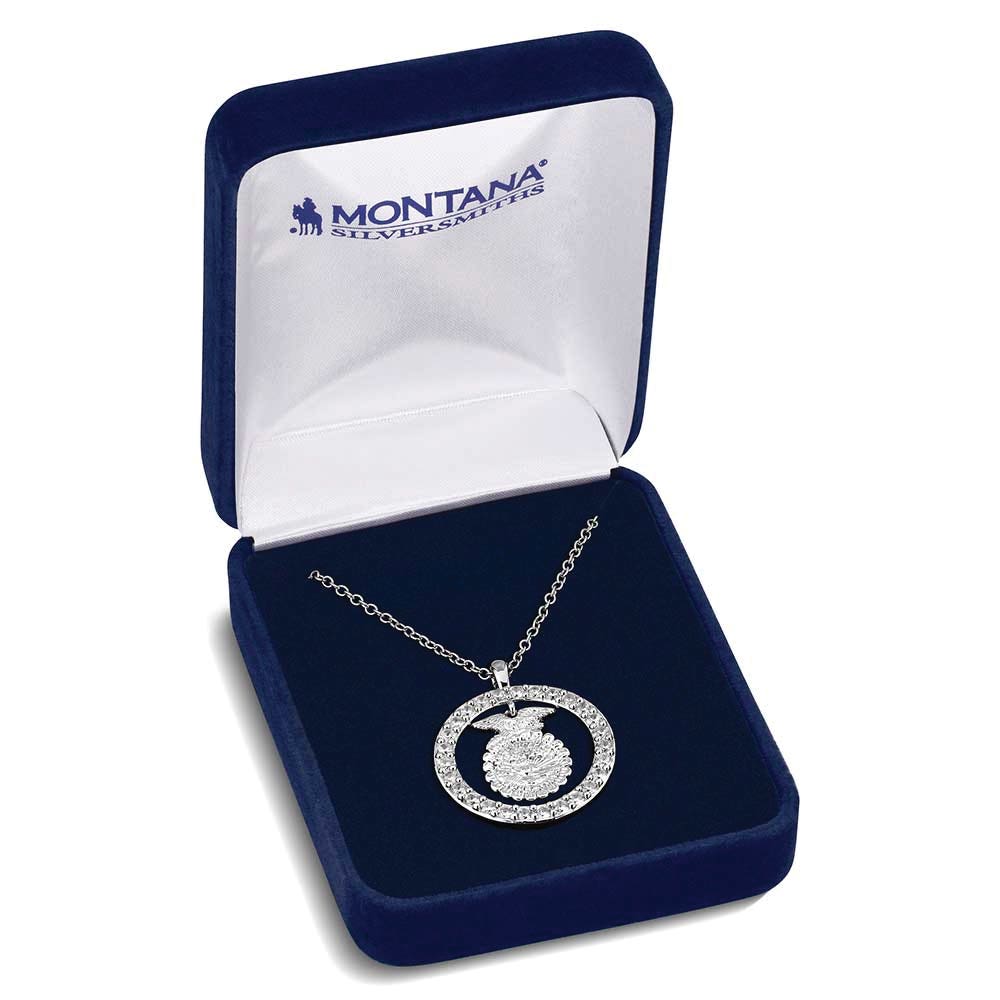 Montana Silversmiths NC6232FFA Necklace, Women's, Future of Agriculture FFA, Cubic Zirconia Crystal, Brass