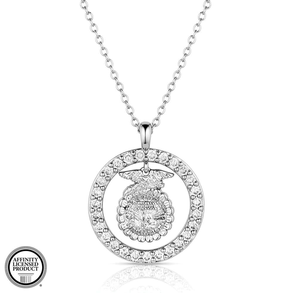 Montana Silversmiths NC6232FFA Necklace, Women's, Future of Agriculture FFA, Cubic Zirconia Crystal, Brass