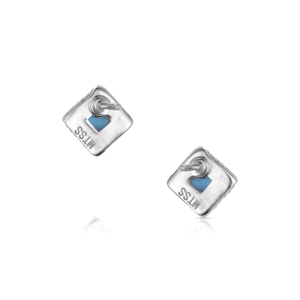 Montana Silversmiths ER6326 Earrings, Etched, Turquoise, Brass/Stainless Steel