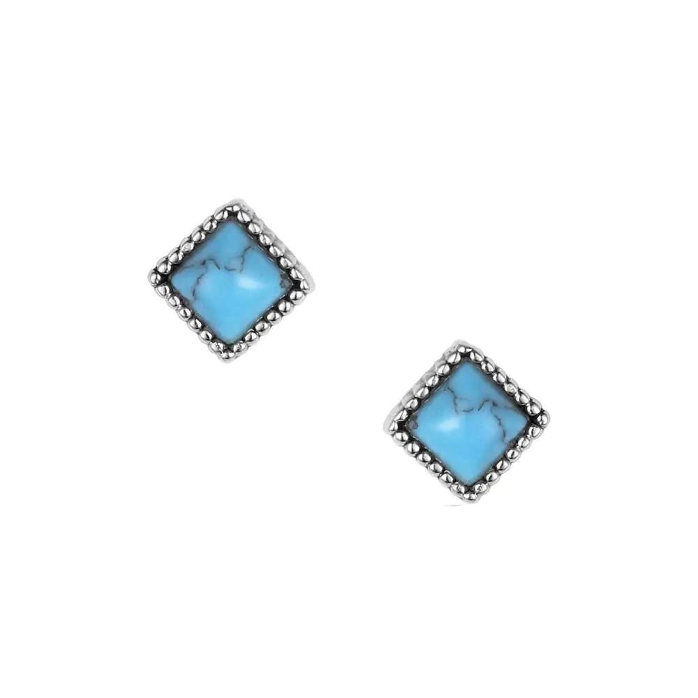 Montana Silversmiths ER6326 Earrings, Etched, Turquoise, Brass/Stainless Steel