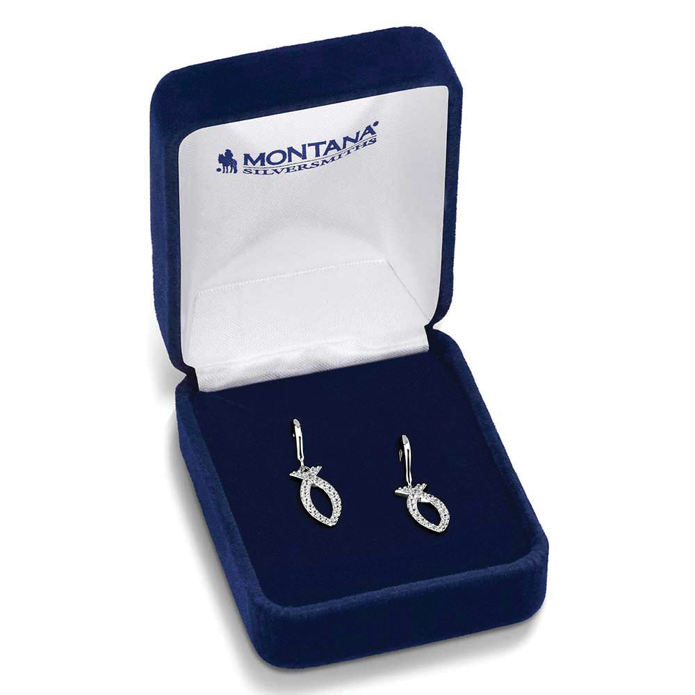 Montana Silversmiths ER6211 Earrings, Zirconia Crystal, Brass/Stainless Steel
