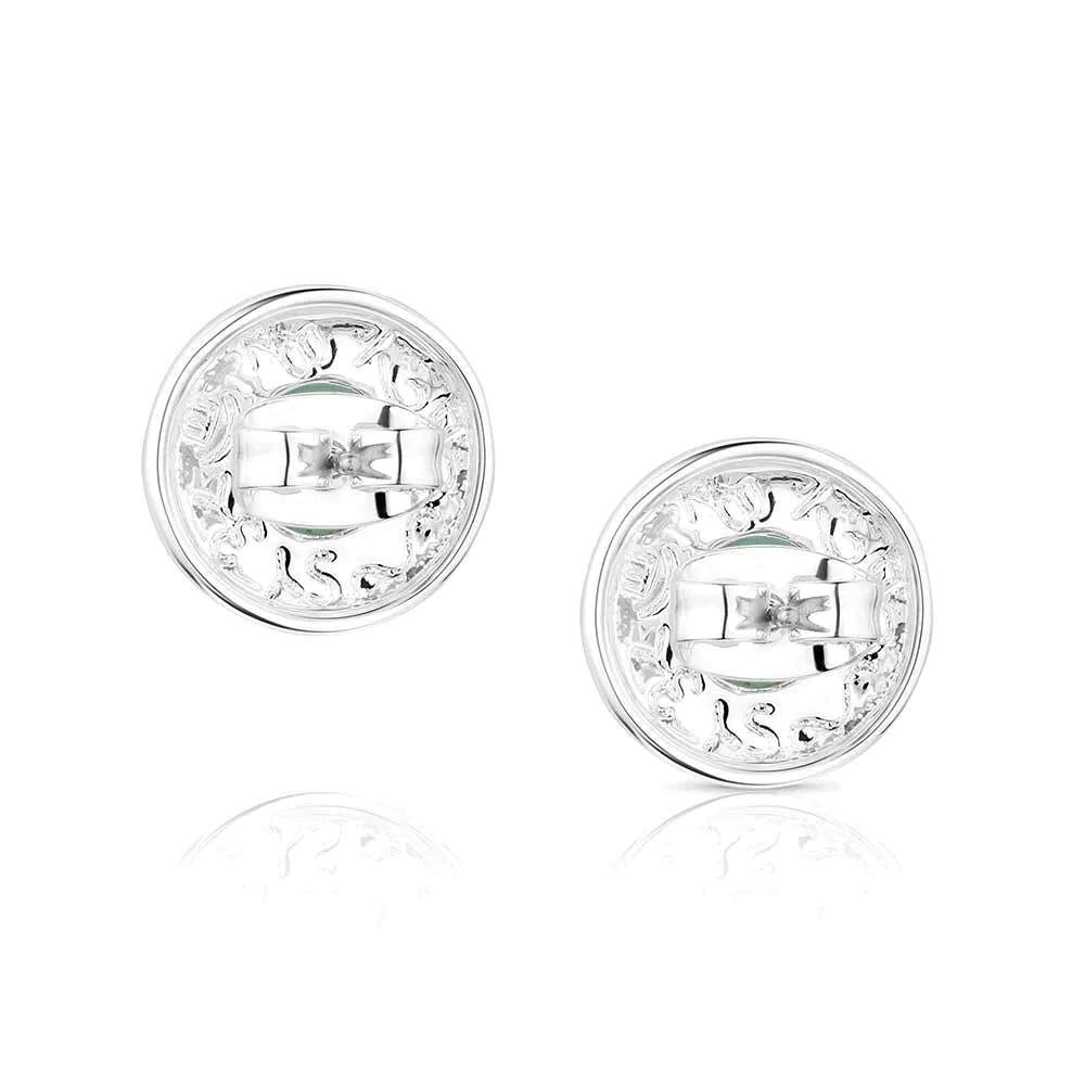 Montana Silversmiths ER6197 Earrings, Etched, Turquoise, Brass/Stainless Steel