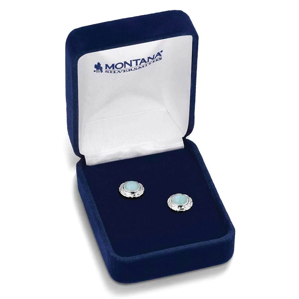 Montana Silversmiths ER6197 Earrings, Etched, Turquoise, Brass/Stainless Steel