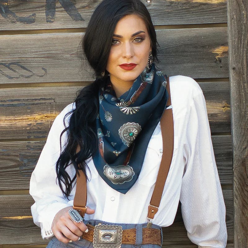 Fringe Scarves Flagstaff Silk Scarf, Navy, L