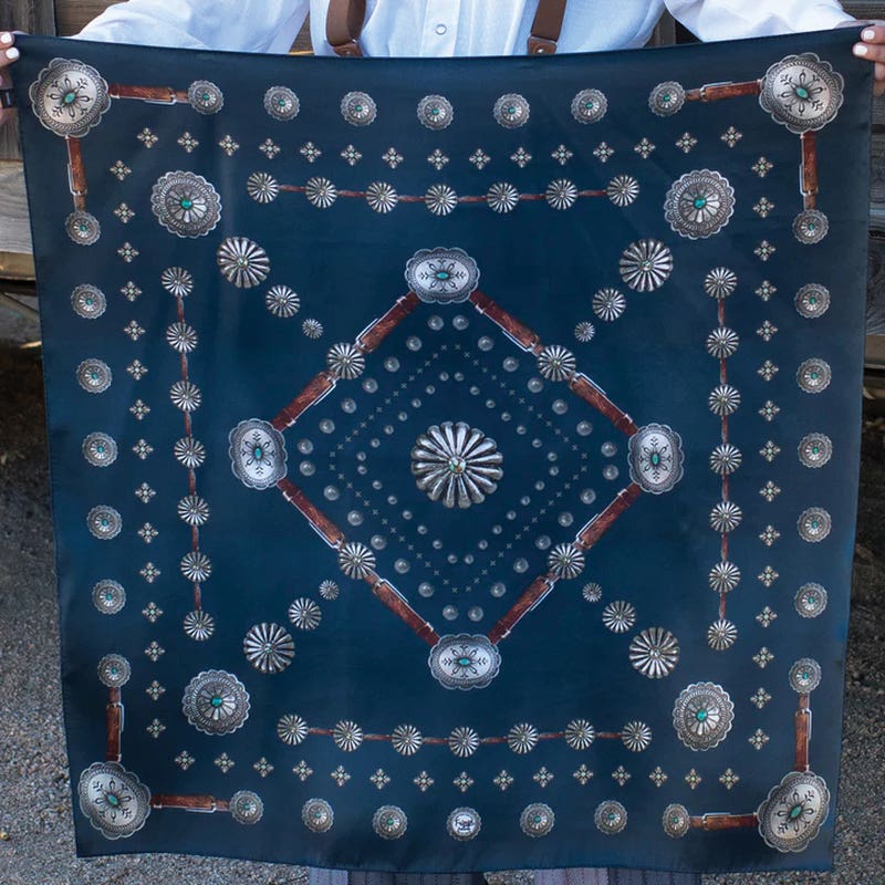 Fringe Scarves Flagstaff Silk Scarf, Navy, L