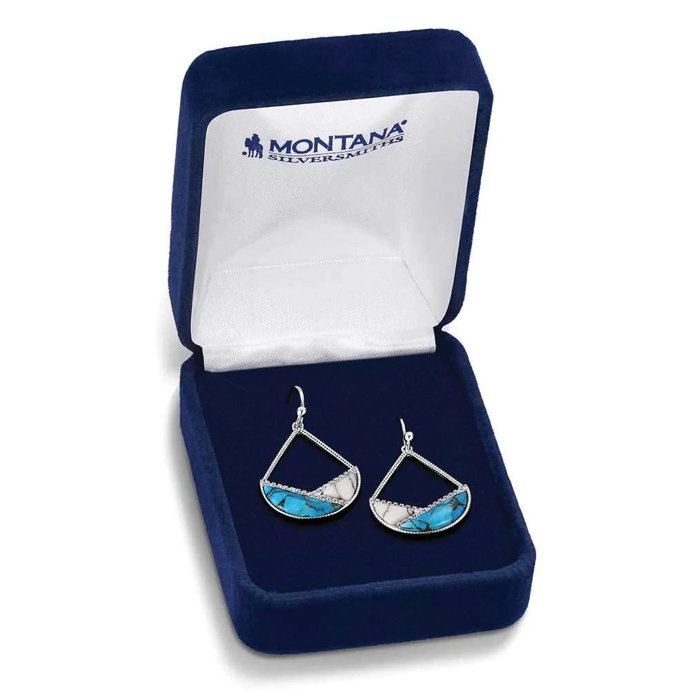 Montana Silversmiths ER6314 Earrings, Women's, Howlite, Turquoise, Zirconia Crystal, White, Brass/Stainless Steel