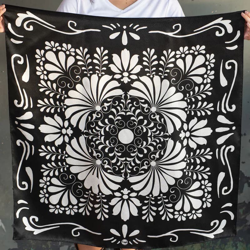 Fringe Scarves Bonita Silk Scarf, Black, L
