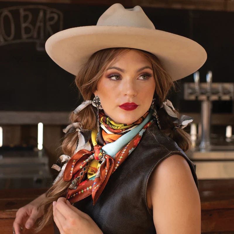 Fringe Scarves Ranger Silk Scarf, Brown, S