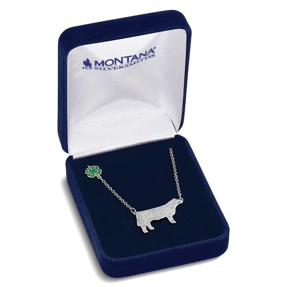 Montana Silversmiths NC6235 Necklace, Women's, 4-H Steer Showman, Brass