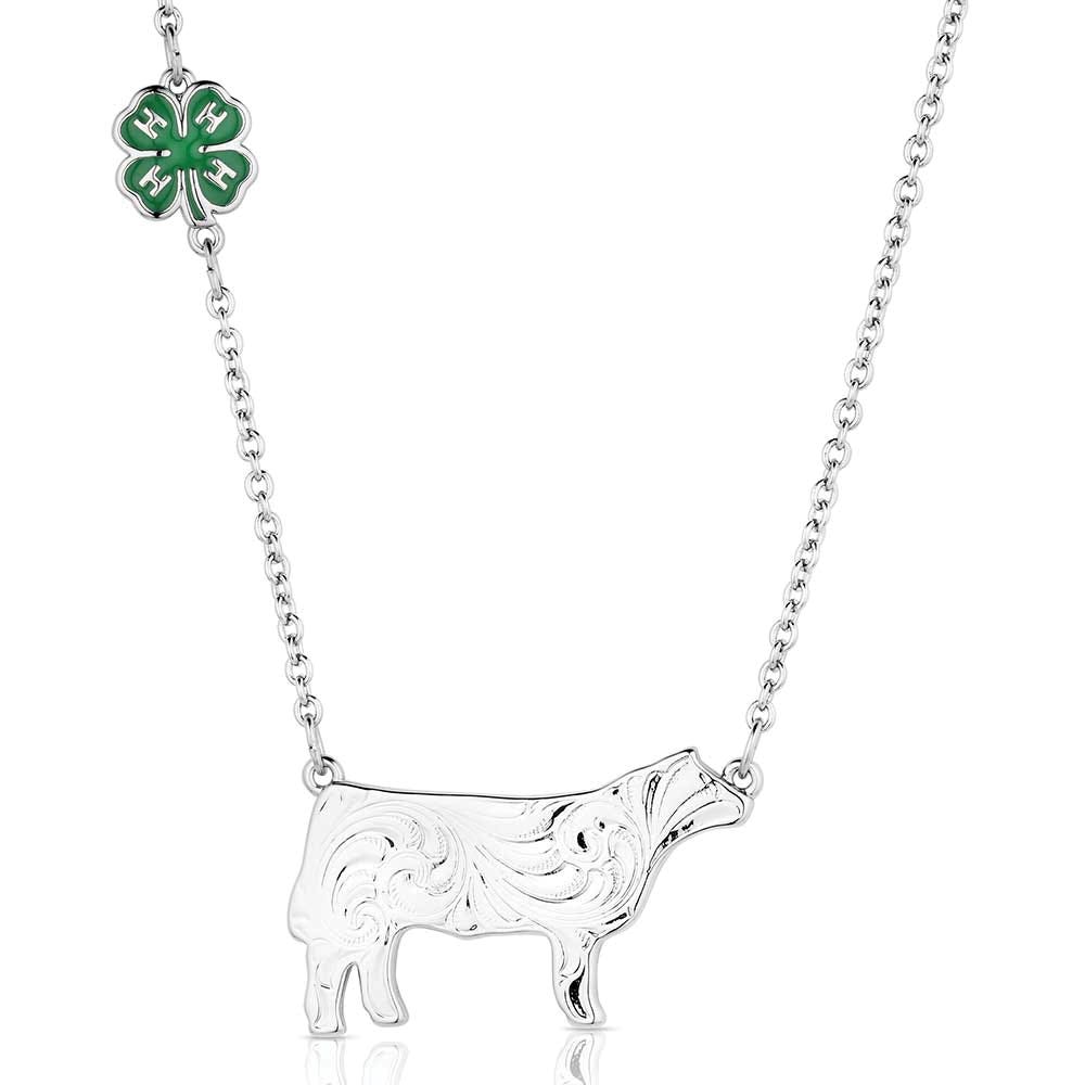 Montana Silversmiths NC6235 Necklace, Women's, 4-H Steer Showman, Brass