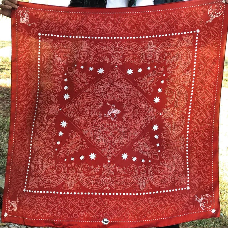 Fringe Scarves Bandito Silk Scarf, Red, L