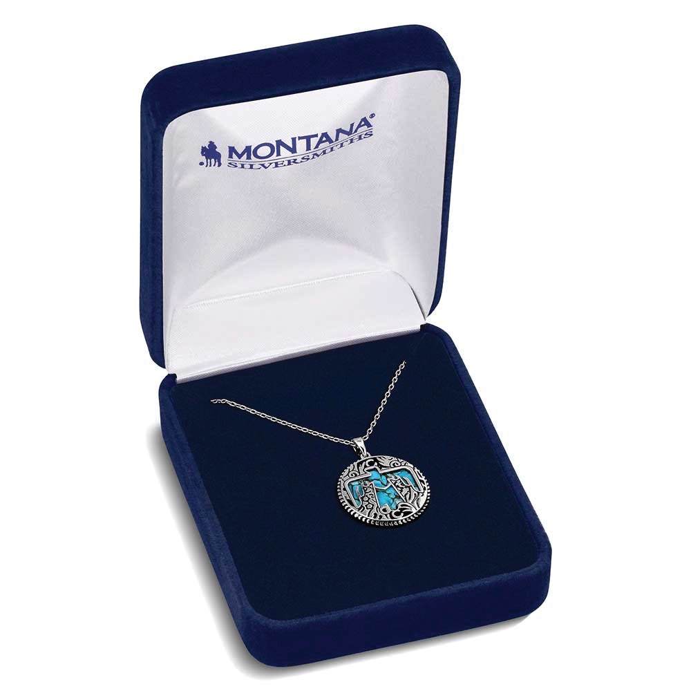 Montana Silversmiths NC6184 Necklace, Women's, Strength of The Thunderbird, Turquoise, Brass