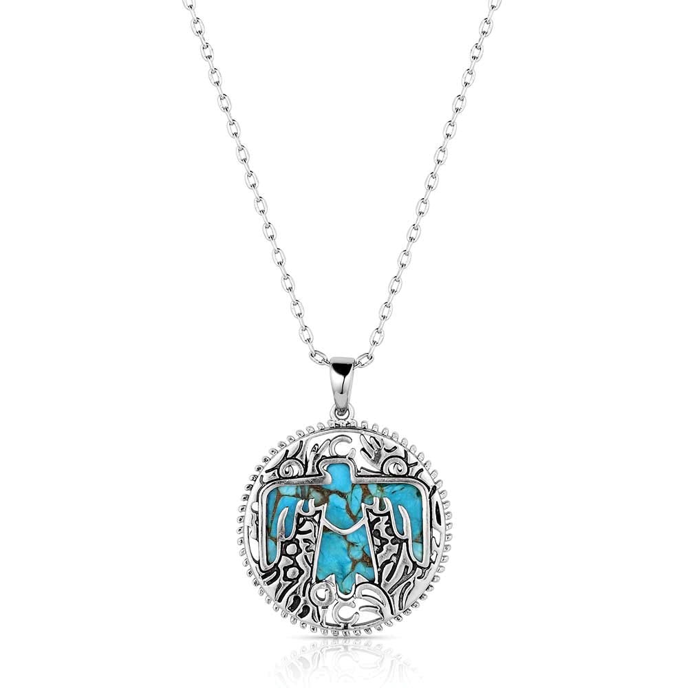 Montana Silversmiths NC6184 Necklace, Women's, Strength of The Thunderbird, Turquoise, Brass
