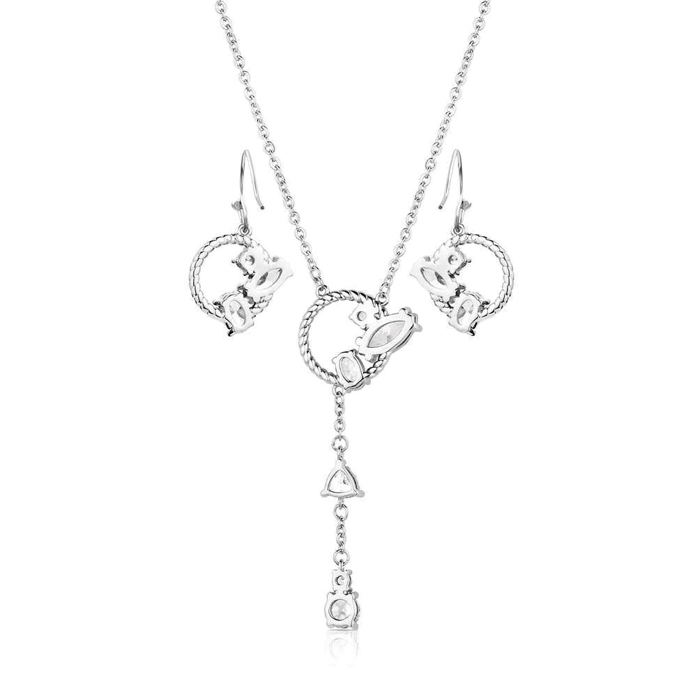 Montana Silversmiths JS6223 Jewelry Set, Zirconia Crystal, Brass/Stainless Steel