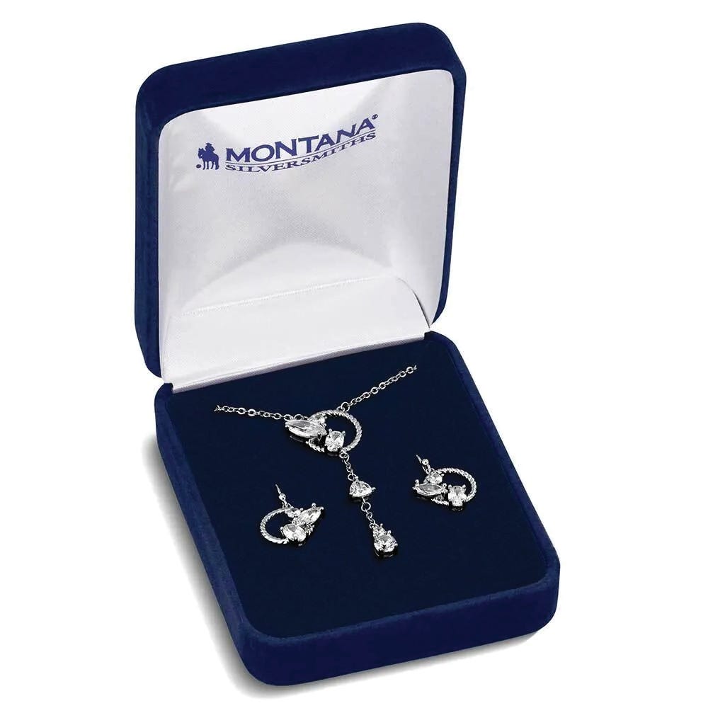 Montana Silversmiths JS6223 Jewelry Set, Zirconia Crystal, Brass/Stainless Steel