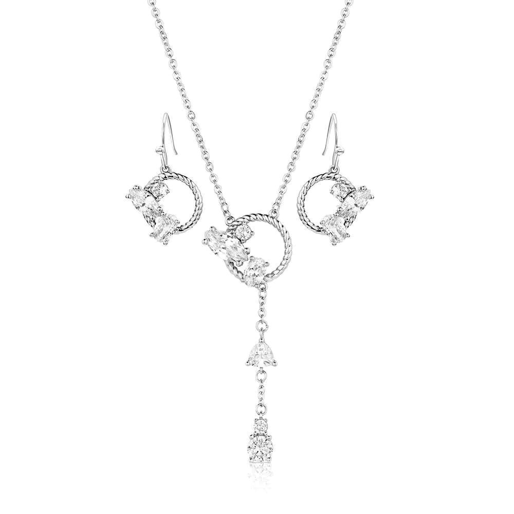 Montana Silversmiths JS6223 Jewelry Set, Zirconia Crystal, Brass/Stainless Steel