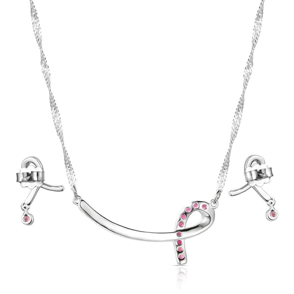 Montana Silversmiths JS6339TWP Jewelry Set, Zirconia Crystal, Pink, Brass/Stainless Steel
