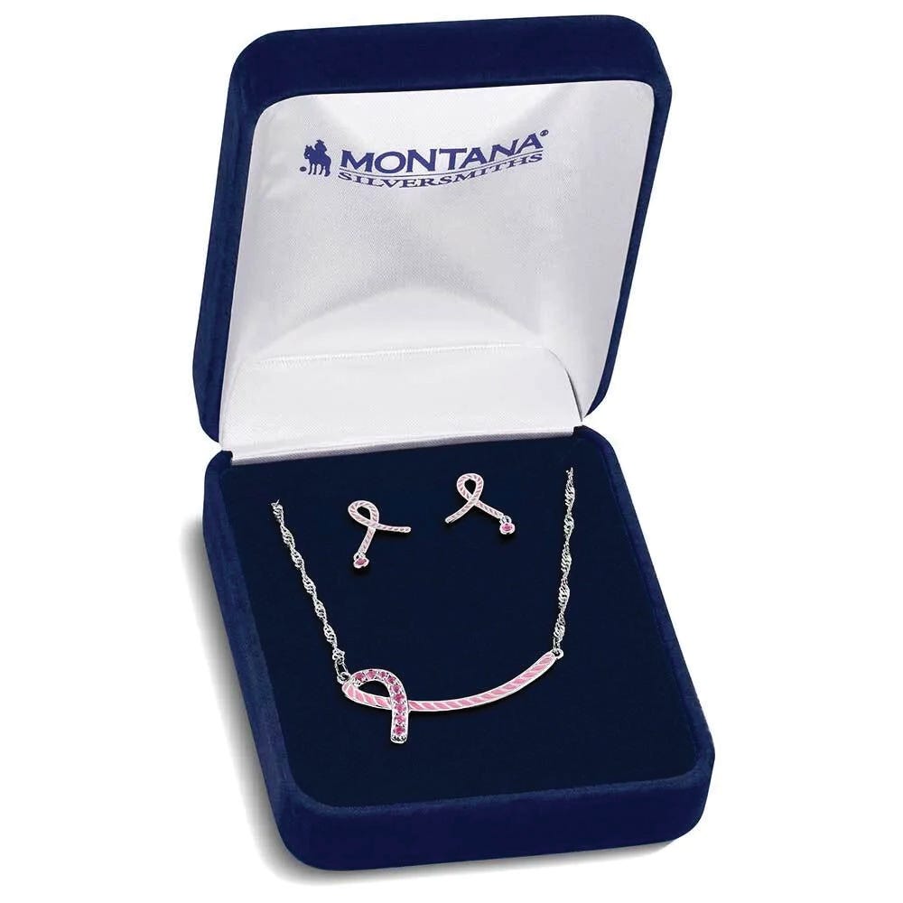 Montana Silversmiths JS6339TWP Jewelry Set, Zirconia Crystal, Pink, Brass/Stainless Steel