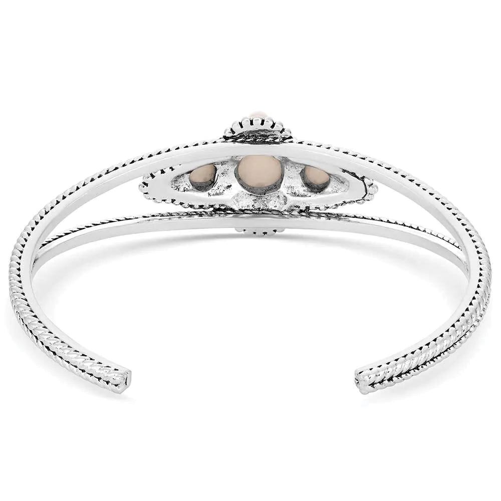 Montana Silversmiths BC6198 Cuff Bracelet, One-Size, Open Cut, Twisted Rope, Howlite, White, Brass