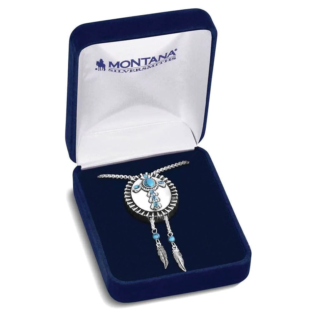 Montana Silversmiths NC6320 Bolo Necklace, Turquoise, Brass
