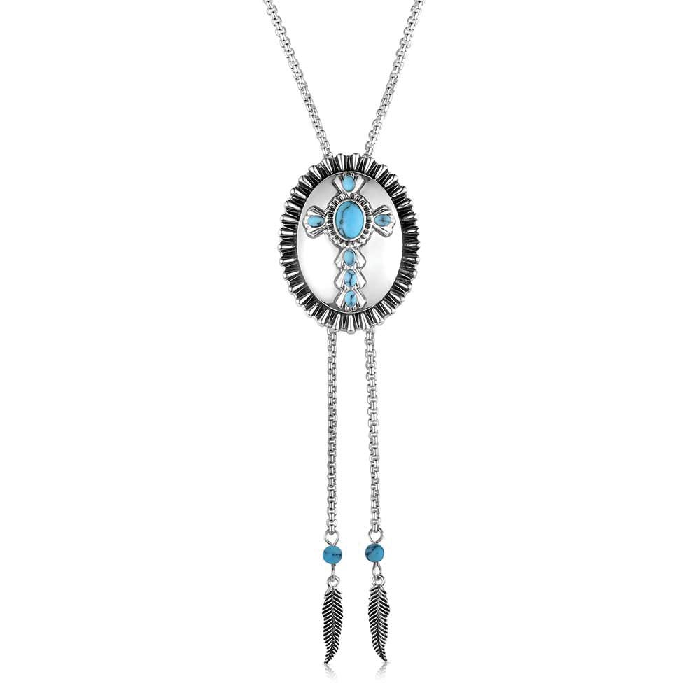 Montana Silversmiths NC6320 Bolo Necklace, Turquoise, Brass