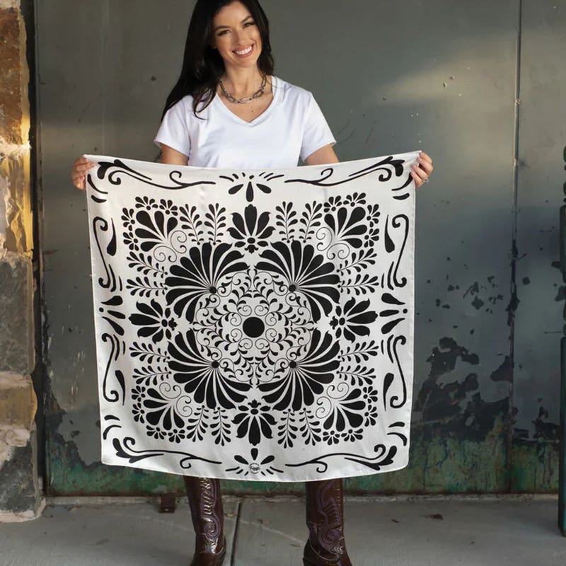 Fringe Scarves Bonita Silk Scarf, White, L