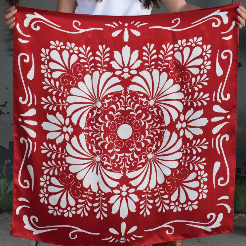 Fringe Scarves Bonita Silk Scarf, Red, L