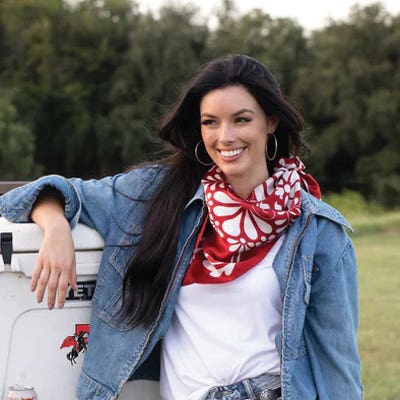 Fringe Scarves Bonita Silk Scarf, Red, L
