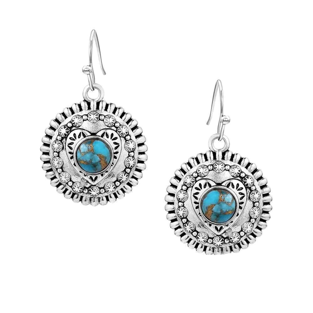 Montana Silversmiths ER6192 Earrings, Turquoise, Brass/Stainless Steel
