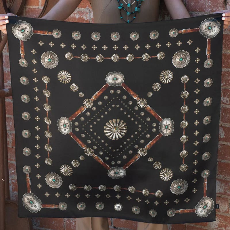 Fringe Scarves Flagstaff Silk Scarf, Black, L