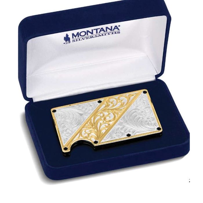 Montana Silversmiths CRCARD6147 Credit Card and Cash Case, Brass, Gold/Silver