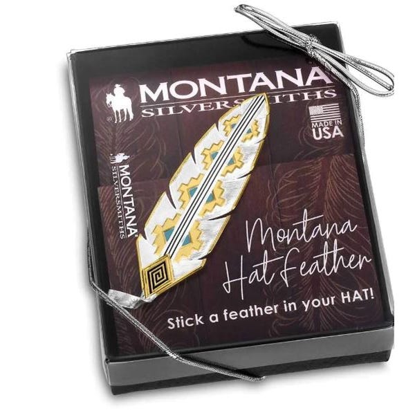 Montana Silversmiths HF6154 Hat Feather, Brass, Gold/Silver
