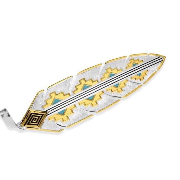 Montana Silversmiths HF6154 Hat Feather, Brass, Gold/Silver