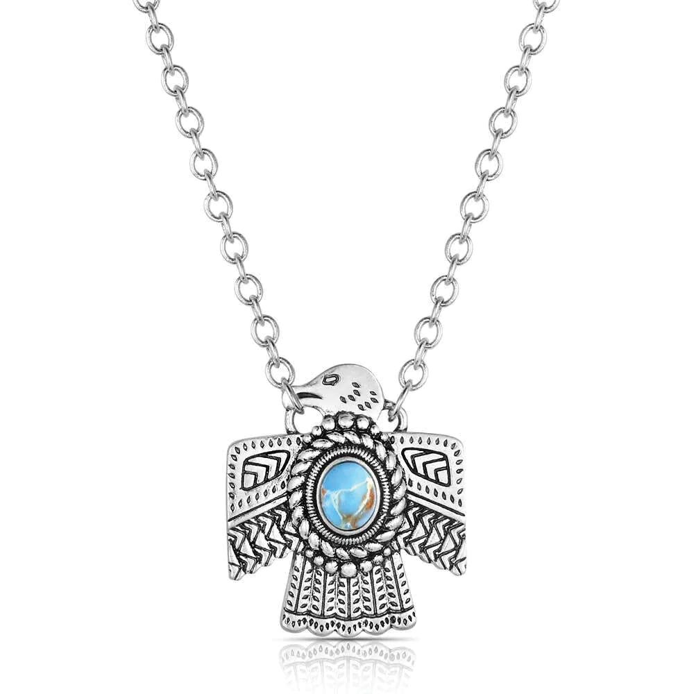 Montana Silversmiths NC6315 Necklace, Women's, Thunderbird, Turquoise, Brass