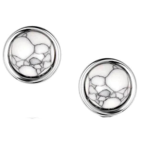 Montana Silversmiths ER6304 Earrings, Howlite, Stainless Steel/Zinc Alloy